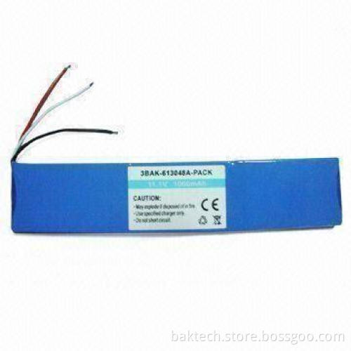 Li-ion Rechargeable Battery with 11.1V 1000mAh Capacity (3S1P Battery Pack)